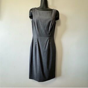 Hugo Boss Gray Pleated Sheath Dress